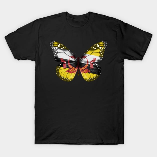 Bruneian Flag  Butterfly - Gift for Bruneian From Brunei T-Shirt by Country Flags